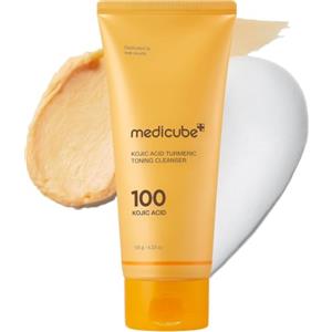 medicube Facial Cleanser Kojic Acid Turmeric Whip Cleanser | Detergente Viso Illuminante & Equilibrante, Riduce l'Aspetto Macchie Irregolari, Skincare Coreana, 120ml