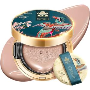 CATKIN Fondotinta Cushion Cream Formula Leggero e Lunga Tenuta, Anti Age, Effetto Naturale, 7-in-1 Estratti di erbe, Finish Satin Trasparente, Ricariche Incluse 13g*2 C03