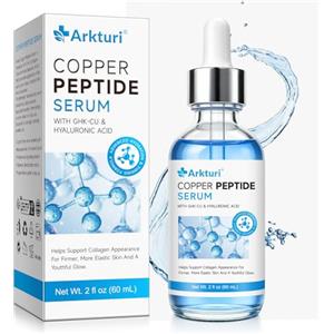 SHEBYOKE Ghk-Cu Peptide Serum, 60ml GHK-CU Siero Antirughe, anti-età, anti-invecchiamento, Siero viso con acido ialuronico e peptidi - per pelli mature, idratante, rivitalizzare la pelle (1PCS, 60ML)