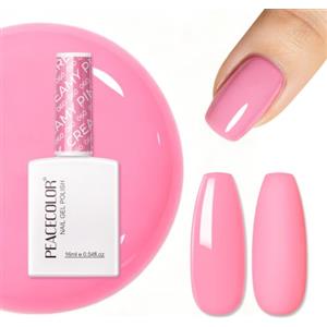 PEACECOLOR Smalto Gel per Unghie 16ml, Rosa Caramella Removibile per Immersione per Nail Art Fai da Te