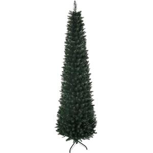 HOMCOM Albero di Natale Slim Alto 180cm con Base Pieghevole 380 Rami Verde | Albero Di Natale Artificiale, PVC E Metallo