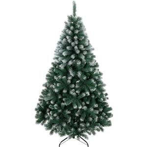 HOMCOM Albero di Natale 180 cm con 700 Rami Ignifughi Innevato Verde | Artificiale Folto, Effetto Realistico, Base Pieghevole in Acciaio, Facile Montaggio