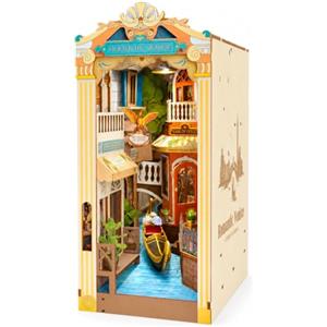 Rolife Book Nook Kit per Adulti Venezia Romantica Casa delle Bambole Miniature da Costruire Puzzle in Legno 3D Diorama Libreria Decorazione per la Casa Regalo di Compleanno