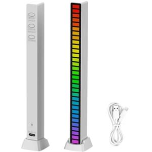 MAGIC SELECT Barra luminosa del ritmo musicale, Luci LED RGB multicolori, Lampe d'atmosfera musicale, 32 strisce luminose a LED con 18 modalità colore, per sala giochi, PC, TV, auto