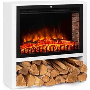 Klarstein Mauna Loa - Camino elettrico, riscaldamento a convezione, 1000/2000 W, fino a 40 m², termostato: 15-30 °C, illusione di fiamme, LED regolabile, telecomando, timer settimanale, bianco