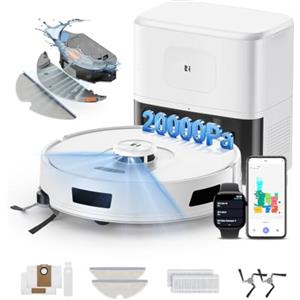 Vozascly R11 Robot Aspirapolvere Lavapavimenti con Mappatura, 20000Pa, Stazione di Autosvuotamento 120 Giorni, Navigazione Lidar, WiFi APP 5G/2.4G, Aspirapolvere Robot Autocaricante, per Tappeti/Pavimenti/Peli