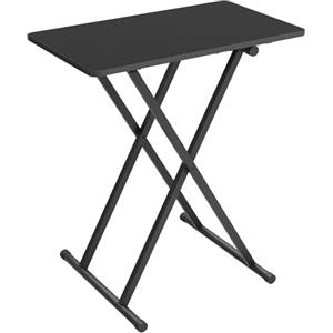 HOOBRO Tavolino, Altezza Regolabile, Pieghevoli Tavolo, Tavolini per Spuntini, 60 × 40 × 60 cm, Accanto al Divano, Stile Industriale, Struttura Stabile, Montaggio Facile, Nero EBK16BZ01