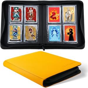 WITHYU Album per Toploader - Capienza 128, 4 Tasche per Pagina con Caricamento Laterale, Compatibile 3"x4" - Ideale per Carte da Collezione e Carte da Calcio