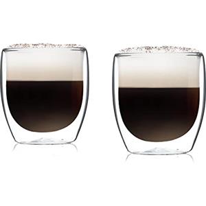 GLASWERK Glasswerk Set da 2 Tazzine Caffè In Vetro Borosilicato, Tazzine da Caffe Particolari a Doppia Parete, Tazze da Cappuccino, Caffè Latte, Macchiato, Espresso Termoresistenti -30°+150°C Tazze Caffe 250ml
