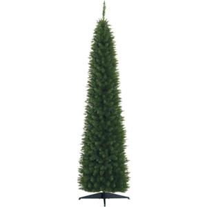 HOMCOM Albero di Natale Slim Artificiale 210 cm, 60x60x210 cm Verde | Albero di Natale Alto e Stretto, Rami Realistici, Base Pieghevole