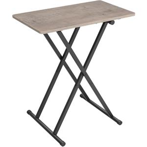 HOOBRO Tavolino, Altezza Regolabile, Pieghevoli Tavolo, Tavolini per Spuntini, 60 × 40 × 60 cm, Accanto al Divano, Stile Industriale, Struttura Stabile, Montaggio Facile, Nero e Grigio EBG16BZ01