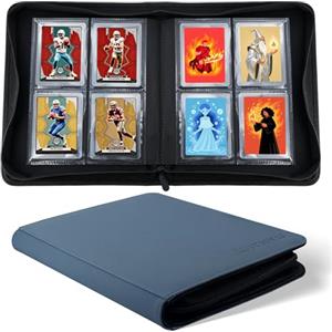 WITHYU Album per Toploader - Capienza 128, 4 Tasche per Pagina con Caricamento Laterale, Compatibile 3"x4" - Ideale per Carte da Collezione e Carte da Calcio