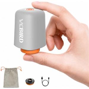 Vacbird -4500Pa Pompa Sottovuoto Senza Fili da Viaggio, Pompa Sottovuoto da Viaggio Ultraleggera e Compatta, ideale per Sacchetti Sottovuoto Vestiti, Aspirazione Potente per Risparmio di spazio
