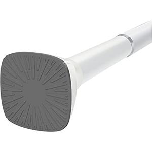 Lolypot Estensibile bastone per tenda da doccia, 114~184 cm regolabile, allungabile asta per tenda, asta appendiabiti, Fissaggio senza trapano né vitio, Bianco