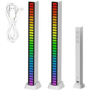 MAGIC SELECT 2 Barre Luminose del Ritmo Musicale. Luci LED RGB Multicolore. Lampada d'ambiente Musicale. Striscia di 32 Luci LED con 18 Modalità Colore, per Sala Giochi, PC, TV, Auto. Controllo del Suono Vocale