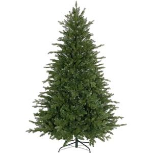 HOMCOM Albero di Natale 180 cm Artificiale in Plastica Ø117x180 cm Verde | Base in Metallo Pieghevole, Albero di Natale Finto, 1821 Rami Ignifughi, Facile da Montare