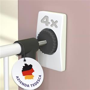 WunderHippo 4x Protezioni per Cancelletto Scale & Porta - Protezione Muro Senza Forare - Supporti Antiscivolo per Barriere di Sicurezza Bambini e Cani