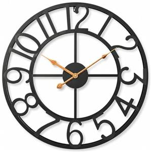 Pytha Sight Orologio da Parete Grande Moderno XXL 75 cm in Metallo Nero | Orologio da Parete Vintage dal Design Industriale con Numeri Arabi, Silenzioso senza Ticchettio, per Soggiorno e Ufficio