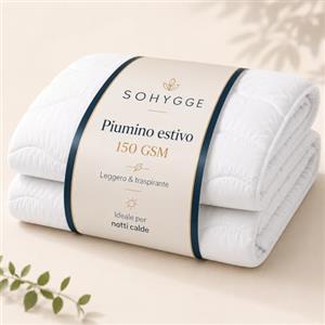 SOHYGGE Piumino Estivo Letto Matrimoniale 240x260 cm - Leggero 150 GSM, Traspirante e Morbido, Ideale da 22°C, Piumino Primaverile ed Estivo, Trapunta per Notti Calde e Ambienti Caldi (260 x 240 cm)