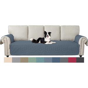 Ystyle Copridivano 4 Posti con Braccioli per Animali, Blu Grigio | Universale Copri Divano Senza Schienale, Natalizio Copridivani Antigraffio per Animali Domestici, Sofa Cover Antimacchia