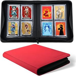 WITHYU Album per Toploader - Capienza 128, 4 Tasche per Pagina con Caricamento Laterale, Compatibile 3"x4" - Ideale per Carte da Collezione e Carte da Calcio