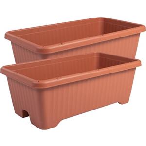 Iris Ohyama, Set da 2 Vaso per piante, fioriera d'aria con sistema di drenaggio dell'acqua per il giardinaggio - Air Vegetable Planter730, Marrone