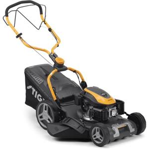 STIGA Combi 753 S Tagliaerba a trazione - Motore a scoppio da 166 cc, sistema di taglio 4 in 1 da 51 cm, raccoglitore erba da 60 L, manico a fulcro, altezza di taglio regolabile