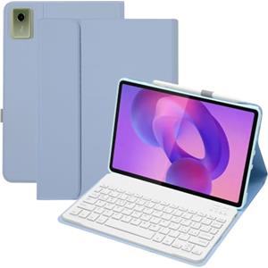WENMILY Cover con tastiera per Lenovo Idea Tab 11 2025/ Lenovo Tab M11 11"2024 | Tastiera Bluetooth magnetica rimovibile ultrasottile,QWERTY italiana,per Idea 11 TB-336ZU/336FU con portapenna ,Azul y blanco