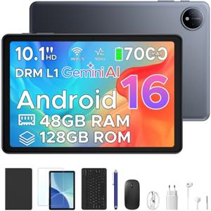Easerush P10 Android 16 Tablet 10 Pollici in Offerta,48GB+128 GB/2TB | 90Hz,Gemini AI,GMS / DRM L1,Widevine L1,7000mAh,WiFi5,Face ID,Tablet 8 in 1 con Penna e Tastiera,Custodia,Cuffie ,Mouse