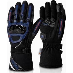 IRON JIA'S Guanti Moto Invernali Uomo Guanti Impermeabili Antivento Level 1 KP Leggeri e Caldi Con Touchscreen a 2 dita per Motociclismo Escursionismo e Altri Sport All'aperto