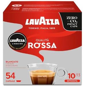 Generico 54 Capsule Caffè Qualità Rossa per Lavazza A Modo Mio Originali, 1 Box da 54 Capsule -