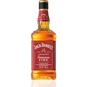 JACKDANIEL'S Jack Daniel's Tennessee Fire - Whiskey con Liquore alla Cannella, Liquore Americano dal Gusto Intenso e Speziato, Aroma di Cannella Piccante, 35% Vol., Bottiglia in Vetro da 100 cl