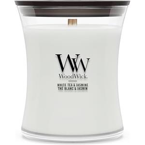YANKEE CANDLE WoodWick Candela profumata Hourglass media con stoppino crepitante | White Tea & Jasmine | Durata della fragranza: fino a 60 ore