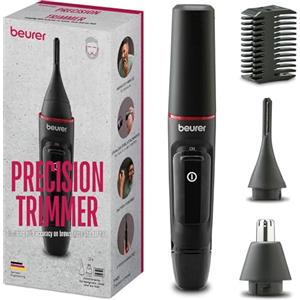 Beurer MN3X Rifinitore di precisione, Macchinetta per tagliare i capelli a batteria, 3 accessori di alta qualità, Rifinitore di precisione per modellare e rifinire peli di naso,orecchie e sopracciglia