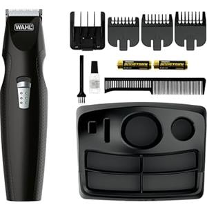 Wahl Mustache & Beard Rifinitore cordless, pettine guida regolabile 6 in 1 | A batteria, pettine guida regolabile 6 in 1, lama affilata di precisione, comodo supporto di sostegno, taglio facile e veloce