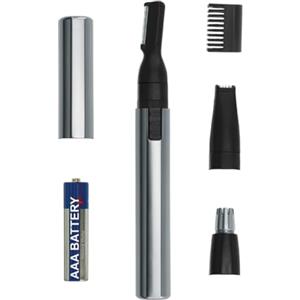 Wahl Micro Groomsman, rifinitore di precisione 2 in 1 con testine lavabili | Depilazione indolore, orecchie/naso/sopracciglia, pettine accessorio per la rifinitura delle sopracciglia, a batteria