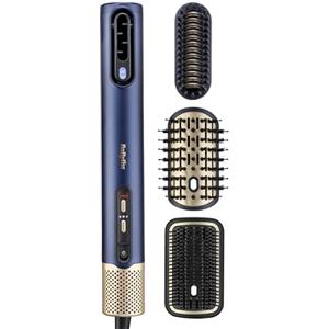 BaByliss Air Wand, Asciugacapelli, Piastra Lisciante e Styler - Blu | De capelli bagnati e asciutti spazzola, Nessun danno da calore, ultraleggera, con tecnologia ionica, 3 accessori, AS6553E