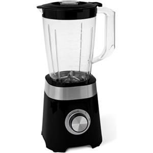 Amazon Basics Frullatore da cucina con recipiente in plastica da 1.5 l, 600 W, per preparare frullati e tritare il ghiaccio, Nero