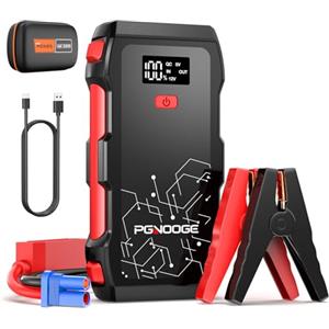 PGNOOGE 6000A 26800mAh Avviatore Batteria Auto | Per tutte le auto a benzina 12V e veicoli diesel fino a 10L, Schermo digitale, Torcia, Power bank USB, Impermeabile