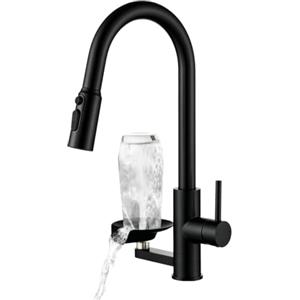Mynaiad Rubinetto Lavello Cucina Miscelatore Lavaglassi Estraibile Doppia Uscita | Rubinetto Cucina con Doccetta Estraibile Mynaiad Doppia Uscita, Rotazione 360°, Acciaio 304 Spazzolato per Cucina