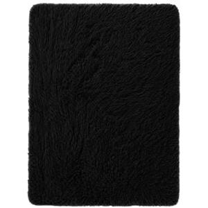 VKZ Tappeto Salotto Moderno 80 x 120 cm, Tappeto Grande Salotto a Pelo Lungo, Morbido e Antiscivolo, Tappeto Salotto Lavabile in Lavatrice, per Camera da Letto e Cameretta,NERO