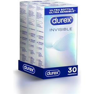 Durex Invisible, Preservativi Ultra Sottili, 30 Profilattici
