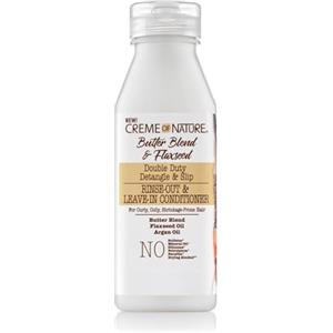 Creme of Nature, Butter Blend & Flaxseed, Balsamo Ammorbidente, Con o Senza Risciacquo, Nutre, Districa e Allunga i Ricci, Trattamento per Capelli Ricci, Crespi e Afro, Senza Solfati e Siliconi, 354ml