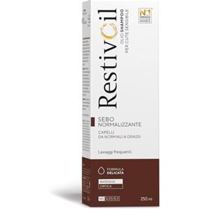 RestivOil Sebonormalizzante, Olio Shampoo, 250 ml | Per Cute Sensibile, Per Capelli da Normali a Grassi, Senza Agenti Schiumogeni, Formula Delicata