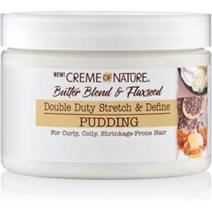 Creme of Nature, Butter Blend & Flaxseed, Crema Styling, Elasticità e Definizione ai Ricci, Idrata, non Appiccicosa, non Grassa, Trattamento per Capelli Ricci, Mossi e Crespi, Senza Risciacquo, 326 ml
