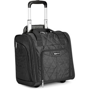 Amazon Basics Bagaglio per Vano Sotto-Sedile, Nero (Trapuntato Nero), 35.3 x 25.2 x 38.5 cm