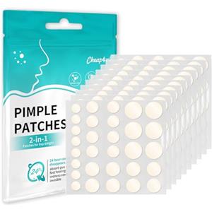 cheap4uk Patch Brufoli Pimple Patch Cerotti Viso Invisibili 528 pezzi | Impermeabile Cura Giorno e Notte 2 in 1 Acido Salicilico e Olio dell'Albero del Tè Acne Patch Multiple