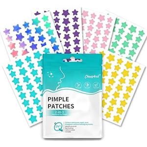 cheap4uk Patch Brufoli Pimple Patch Cerotti Brufoli Viso stelle 480 pezzi | Impermeabile Cura Giorno e Notte 2 in 1 Acido Salicilico e Olio dell'Albero del Tè Acne Patch Multiple
