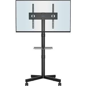 BONTEC Supporto TV da Pavimento per Schermi Plasma/LCD/LED 23-60 Pollici con Ruote, Carrello Staffa Porta Mobile Supporto TV Fino a 25 kg, Max VESA 400 x 400 mm