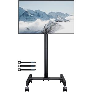 BONTEC Supporto TV da Pavimento con 4 Ruote per Schermo 13-42 pollici LED LCD Plasma, Carrello Staffa Porta Mobile Supporto TV Fino a 20 kg, Max VESA 200 x 200 mm
